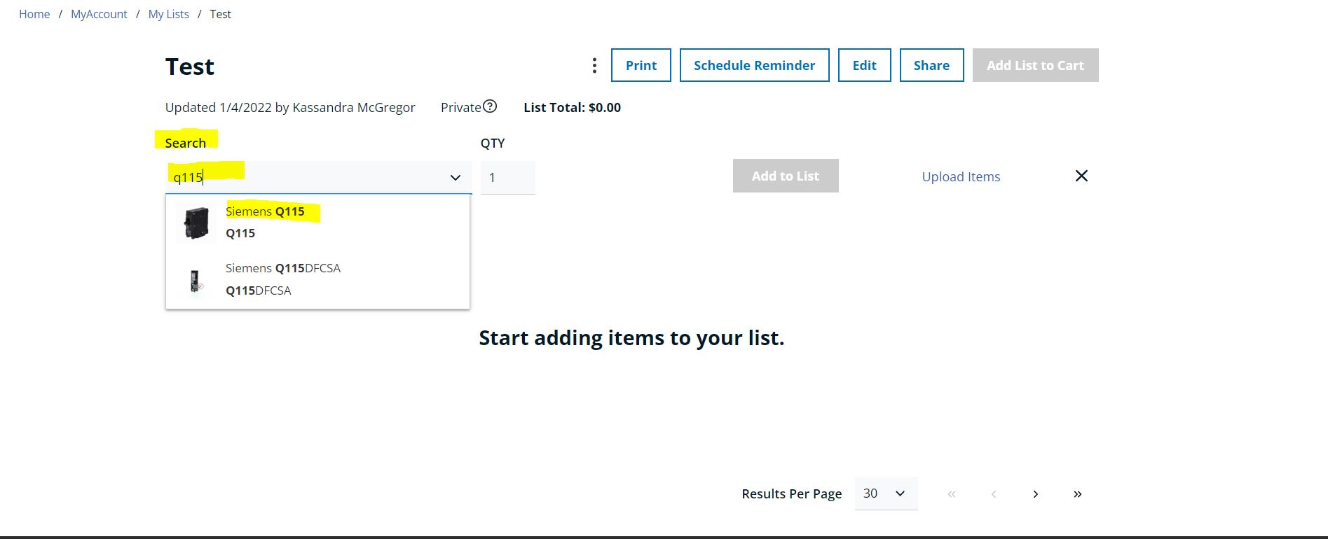 list