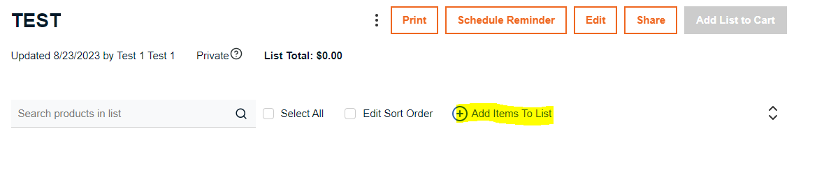 add items