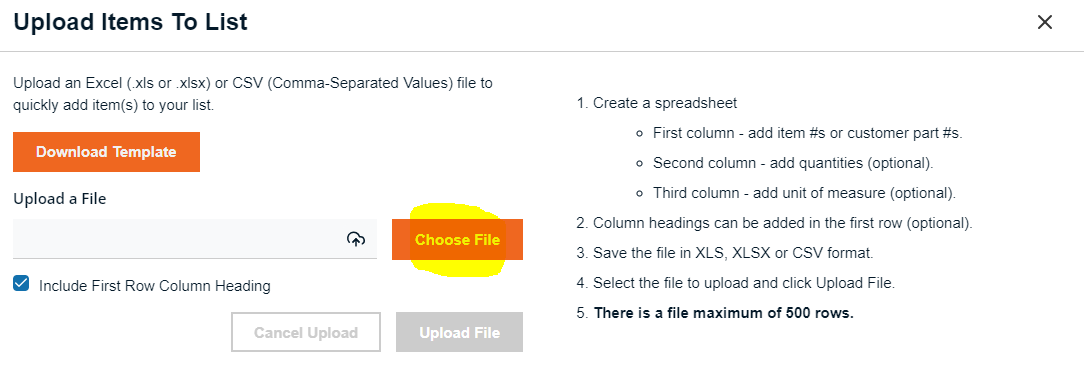 choose file