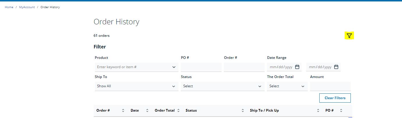 filter order