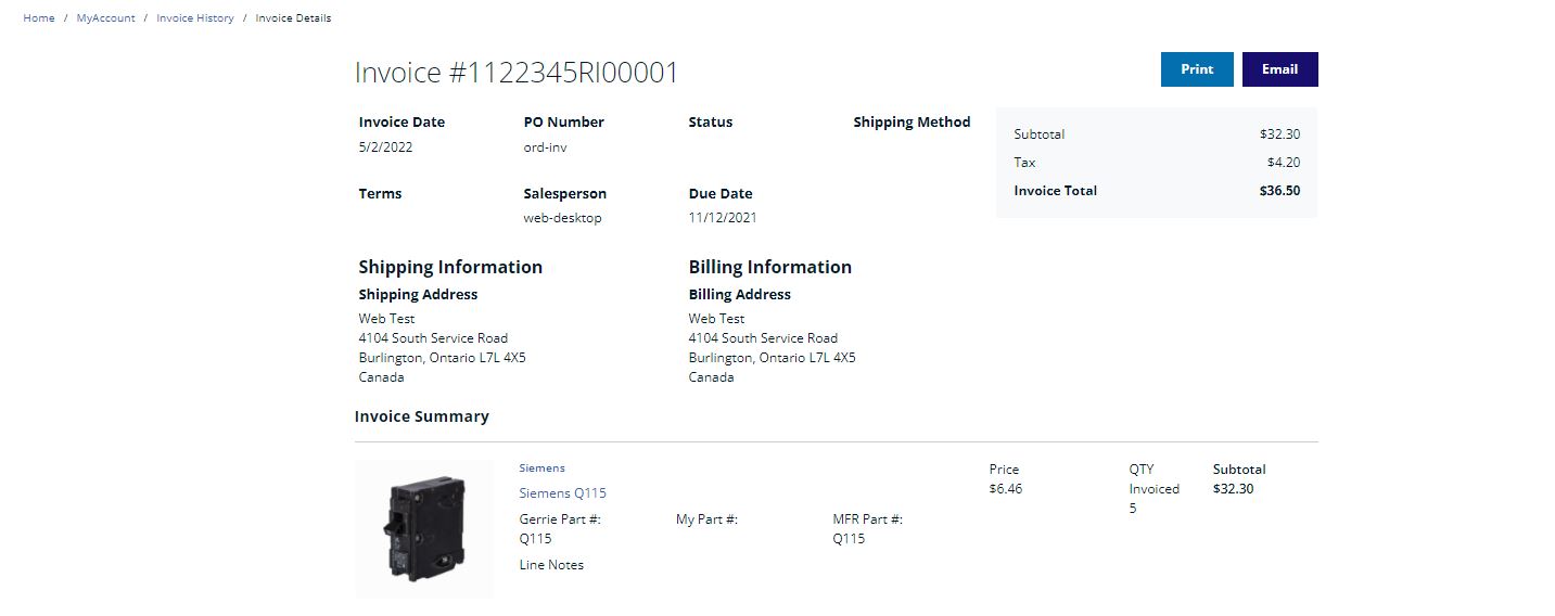 invoice history details