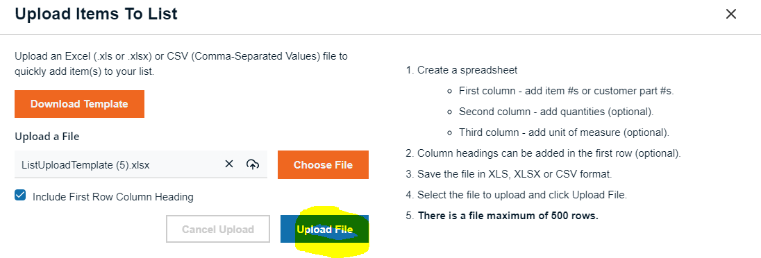 upload file